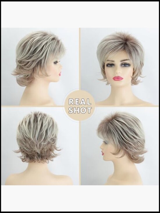 Short Blonde Pixie Wig Fluffy Layered Synthetic Daily Party Wear for Women main image 5